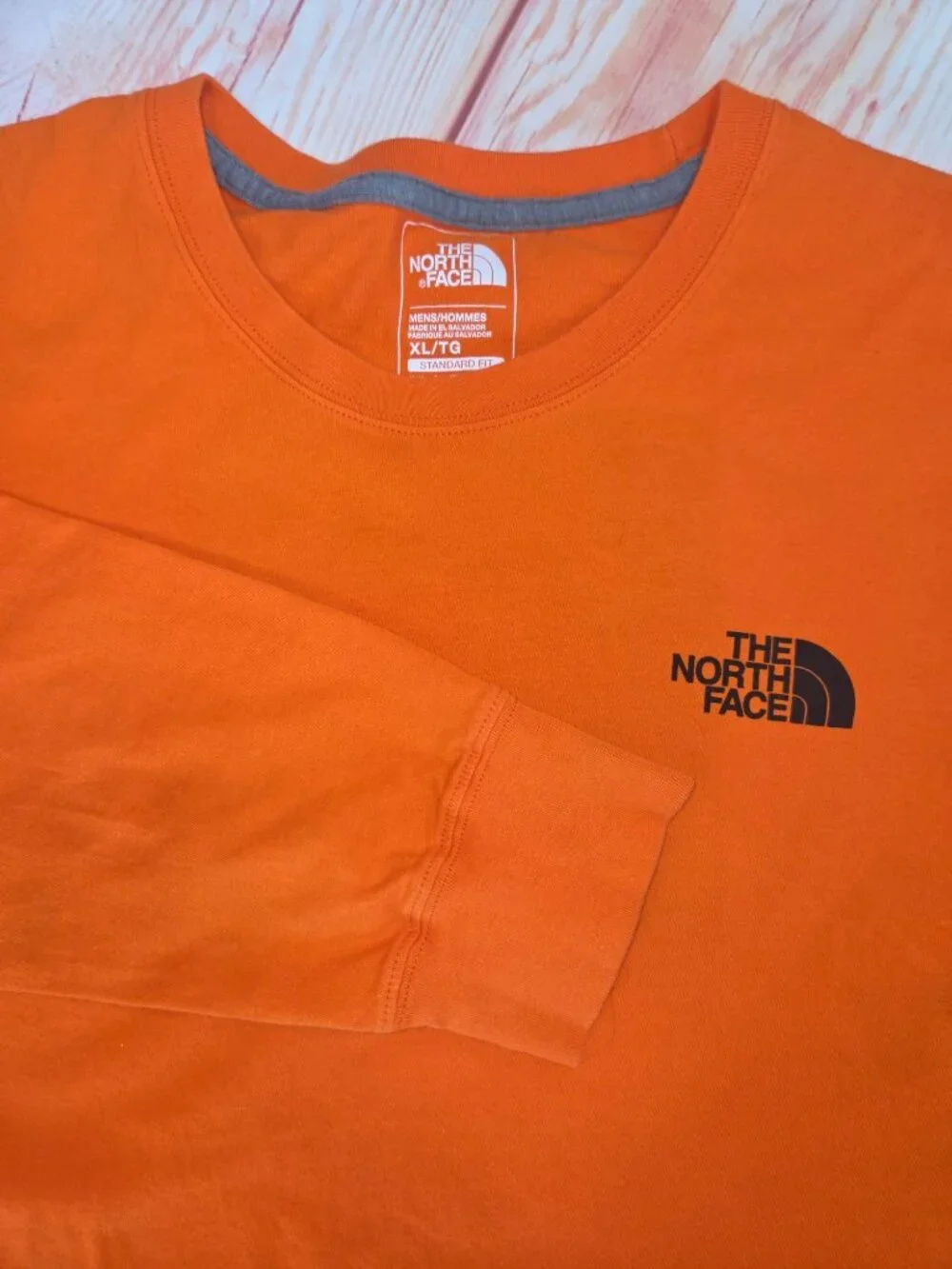 The North Face Mens Orange Long Sleeve T-Shirt XL